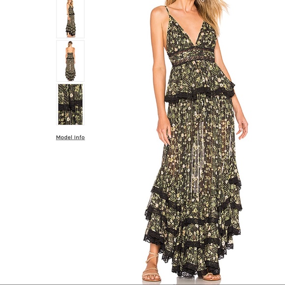rococo sand floral maxi dress
